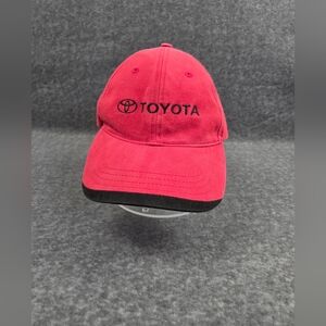 Toyota Baseball Cap Mens One Size Fits All Adjustable Red 100% Cotton